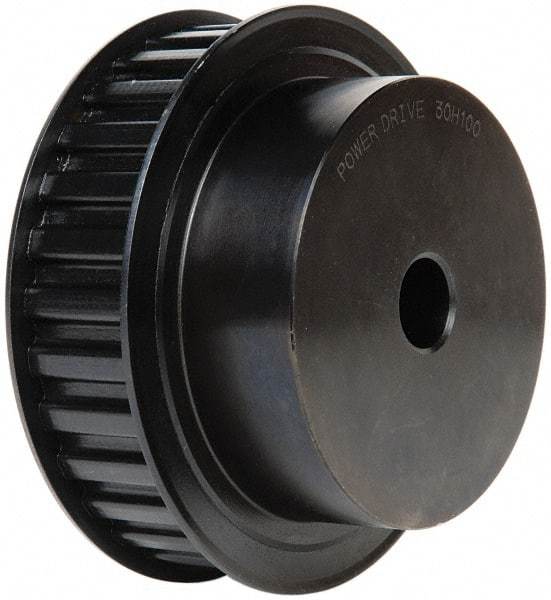 Power Drive - 30 Tooth, 3/4" Inside x 4.721" Outside Diam, Timing Belt Pulley - 3/4, 1" Belt Width, 4.775" Pitch Diam, Steel & Cast Iron - Apex Tool & Supply