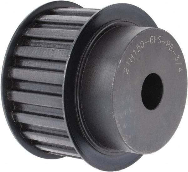 Power Drive - 21 Tooth, 3/4" Inside x 3.288" Outside Diam, Timing Belt Pulley - 1-1/2" Belt Width, 3.342" Pitch Diam, Steel & Cast Iron - Apex Tool & Supply