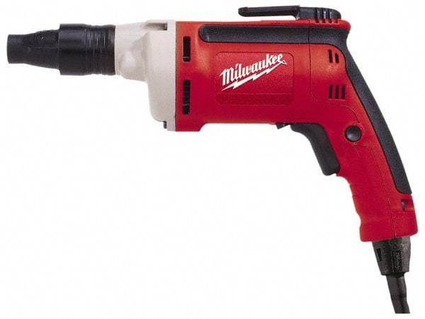 Milwaukee Tool - Pistol Grip Handle, 2,500 RPM, 10 to 140 In/Lb Torque, Electric Screwdriver - 1/4" Bit Holder, 120 Volts, 6.5 Amps - Apex Tool & Supply