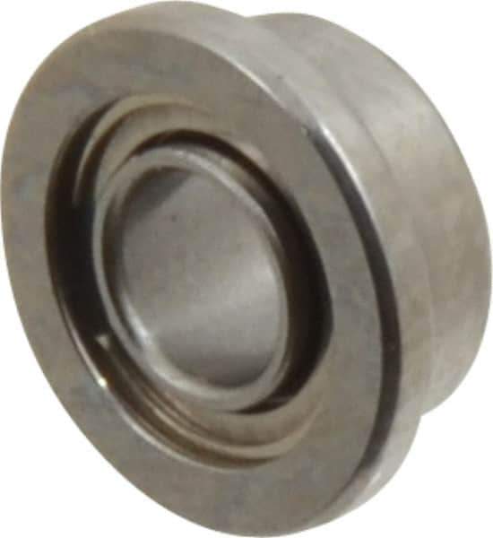 Value Collection - 3/32" Bore Diam, 3/16" OD, Double Shield Miniature Radial Ball Bearing - 3/32" Wide, With Flange, 1 Row, Round Bore, 10 Lb Static Capacity, 31 Lb Dynamic Capacity - Apex Tool & Supply