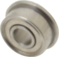 Value Collection - 1/8" Bore Diam, 5/16" OD, Double Shield Miniature Radial Ball Bearing - 9/64" Wide, With Flange, 1 Row, Round Bore, 40 Lb Static Capacity, 124 Lb Dynamic Capacity - Apex Tool & Supply