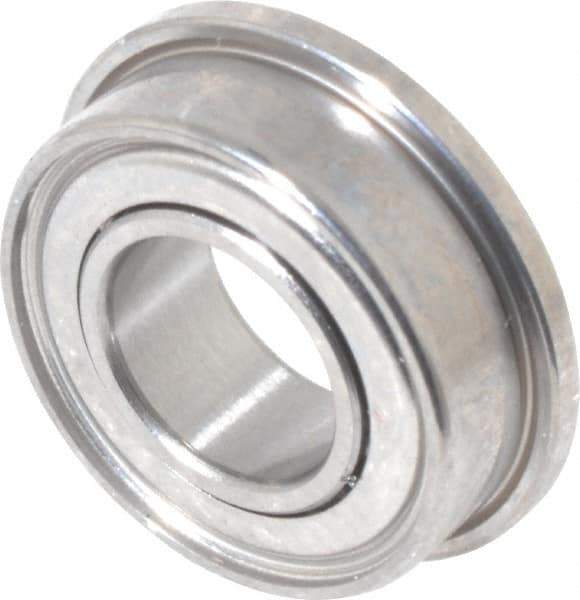 Value Collection - 3/16" Bore Diam, 3/8" OD, Double Shield Miniature Radial Ball Bearing - 1/8" Wide, With Flange, 1 Row, Round Bore, 56 Lb Static Capacity, 160 Lb Dynamic Capacity - Apex Tool & Supply