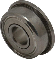 Value Collection - 5/64" Bore Diam, 1/4" OD, Double Shield Miniature Radial Ball Bearing - 9/64" Wide, With Flange, 1 Row, Round Bore, 23 Lb Static Capacity, 70 Lb Dynamic Capacity - Apex Tool & Supply