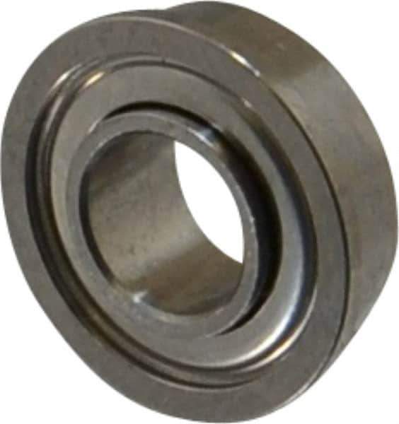 Value Collection - 3/16" Bore Diam, 3/8" OD, Double Shield Miniature Radial Ball Bearing - 1/8" Wide, With Flange, 1 Row, Round Bore, 56 Lb Static Capacity, 160 Lb Dynamic Capacity - Apex Tool & Supply