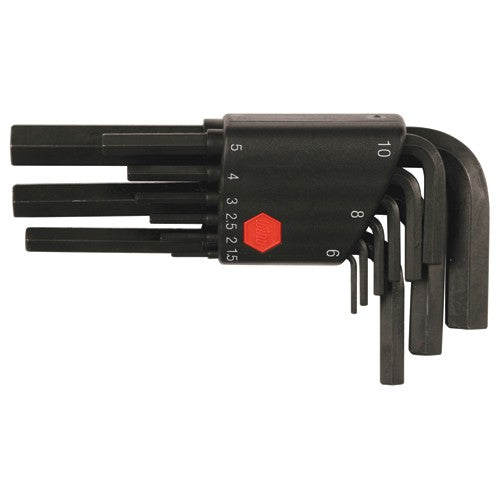 1.5-10 HEX L-KEY SHORT ARM BLACK 9PC SET - Apex Tool & Supply