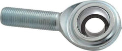 Made in USA - 1/2" ID, 1-5/16" Max OD, 8,386 Lb Max Static Cap, Plain Male Spherical Rod End - 1/2-20 RH, Steel with Steel Raceway - Apex Tool & Supply