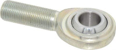 Made in USA - 5/8" ID, 1-1/2" Max OD, 9,813 Lb Max Static Cap, Plain Male Spherical Rod End - 5/8-18 RH, Steel with Steel Raceway - Apex Tool & Supply
