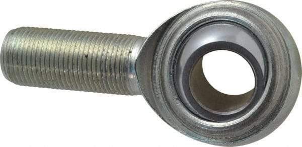 Made in USA - 3/4" ID, 1-3/4" Max OD, 14,290 Lb Max Static Cap, Plain Male Spherical Rod End - 3/4-16 RH, Steel with Steel Raceway - Apex Tool & Supply