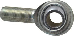 Made in USA - 3/4" ID, 1-3/4" Max OD, 14,290 Lb Max Static Cap, Plain Male Spherical Rod End - 3/4-16 RH, Steel with Steel Raceway - Apex Tool & Supply