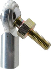 Made in USA - 3/16" ID, 5/8" Max OD, 1,210 Lb Max Static Cap, Female Spherical Rod End with Stud - 10-32 RH, Steel with Steel Raceway - Apex Tool & Supply