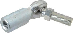 Made in USA - 1/2" ID, 1-5/16" Max OD, 8,386 Lb Max Static Cap, Female Spherical Rod End with Stud - 1/2-20 RH, Steel with Steel Raceway - Apex Tool & Supply