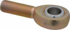 Made in USA - 5/8" ID, 1-1/2" Max OD, 7,400 Lb Max Static Cap, Plain Male Spherical Rod End - 5/8-18 RH, Steel with Bronze Raceway - Apex Tool & Supply