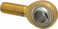 Made in USA - 3/4" ID, 1-3/4" Max OD, 11,550 Lb Max Static Cap, Plain Male Spherical Rod End - 3/4-16 RH, Steel with Bronze Raceway - Apex Tool & Supply