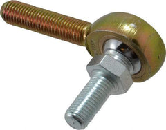 Made in USA - 5/16" ID, 7/8" Max OD, 2,796 Lb Max Static Cap, Male Spherical Rod End with Stud - 5/16-24 RH, Steel with Bronze Raceway - Apex Tool & Supply