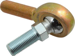 Made in USA - 1/2" ID, 1-5/16" Max OD, 6,700 Lb Max Static Cap, Male Spherical Rod End with Stud - 1/2-20 RH, Steel with Bronze Raceway - Apex Tool & Supply