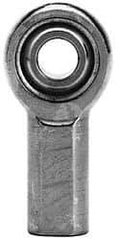 Made in USA - 3/16" ID, 5/8" Max OD, 3,736 Lb Max Static Cap, Female Spherical Rod End with Stud - 10-32 RH, Alloy Steel with Steel Raceway - Apex Tool & Supply