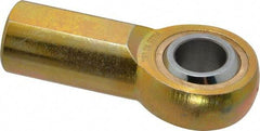 Made in USA - 3/4" ID, 1-3/4" Max OD, 11,550 Lb Max Static Cap, Plain Female Spherical Rod End - 3/4-16 RH, Steel with Bronze Raceway - Apex Tool & Supply