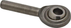 Made in USA - 5/16" ID, 7/8" Max OD, 2,050 Lb Max Static Cap, Plain Male Spherical Rod End - 5/16-24 RH, Stainless Steel with Stainless Steel Raceway - Apex Tool & Supply