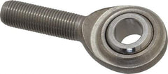 Made in USA - 1/2" ID, 1-5/16" Max OD, 4,700 Lb Max Static Cap, Plain Male Spherical Rod End - 1/2-20 RH, Stainless Steel with Stainless Steel Raceway - Apex Tool & Supply