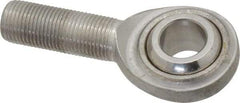 Made in USA - 5/8" ID, 1-1/2" Max OD, 5,860 Lb Max Static Cap, Plain Male Spherical Rod End - 5/8-18 RH, Stainless Steel with Stainless Steel Raceway - Apex Tool & Supply