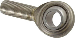 Made in USA - 3/4" ID, 1-3/4" Max OD, 7,512 Lb Max Static Cap, Plain Male Spherical Rod End - 3/4-16 RH, Stainless Steel with Stainless Steel Raceway - Apex Tool & Supply