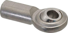 Made in USA - 5/16" ID, 7/8" Max OD, 2,100 Lb Max Static Cap, Plain Female Spherical Rod End - 5/16-24 RH, Stainless Steel with Stainless Steel Raceway - Apex Tool & Supply