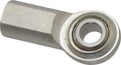 Made in USA - 3/8" ID, 1" Max OD, 3,080 Lb Max Static Cap, Plain Female Spherical Rod End - 3/8-24 RH, Stainless Steel with Stainless Steel Raceway - Apex Tool & Supply