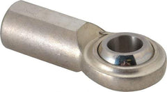 Made in USA - 3/4" ID, 1-3/4" Max OD, 7,520 Lb Max Static Cap, Plain Female Spherical Rod End - 3/4-16 RH, Stainless Steel with Stainless Steel Raceway - Apex Tool & Supply