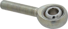 Made in USA - 5/16" ID, 7/8" Max OD, 7,639 Lb Max Static Cap, Plain Male Spherical Rod End - 5/16-24 RH, Alloy Steel with Steel Raceway - Apex Tool & Supply
