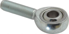 Made in USA - 3/8" ID, 1" Max OD, 9,550 Lb Max Static Cap, Plain Male Spherical Rod End - 3/8-24 RH, Alloy Steel with Steel Raceway - Apex Tool & Supply