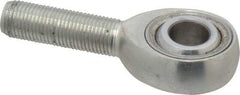Made in USA - 1/2" ID, 1-5/16" Max OD, 16,242 Lb Max Static Cap, Plain Male Spherical Rod End - 1/2-20 RH, Alloy Steel with Steel Raceway - Apex Tool & Supply