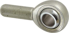 Made in USA - 5/8" ID, 1-1/2" Max OD, 17,959 Lb Max Static Cap, Plain Male Spherical Rod End - 5/8-18 RH, Alloy Steel with Steel Raceway - Apex Tool & Supply