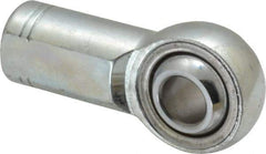 Made in USA - 7/16" ID, 1-1/8" Max OD, 10,290 Lb Max Static Cap, Plain Female Spherical Rod End - 7/16-20 RH, Alloy Steel with Steel Raceway - Apex Tool & Supply