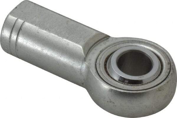 Made in USA - 1/2" ID, 1-5/16" Max OD, 15,340 Lb Max Static Cap, Plain Female Spherical Rod End - 1/2-20 RH, Alloy Steel with Steel Raceway - Apex Tool & Supply