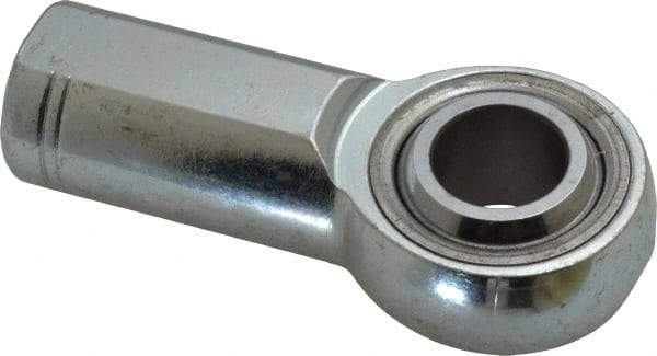 Made in USA - 3/4" ID, 1-3/4" Max OD, 28,090 Lb Max Static Cap, Plain Female Spherical Rod End - 3/4-16 RH, Alloy Steel with Steel Raceway - Apex Tool & Supply