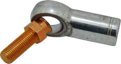 Made in USA - 3/8" ID, 1" Max OD, 9,550 Lb Max Static Cap, Female Spherical Rod End with Stud - 3/8-24 RH, Alloy Steel with Steel Raceway - Apex Tool & Supply