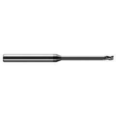 Miniature End Mills - Long Reach, Stub Flute - 0.0300″ Cutter Diameter × 0.0450″ Length of Cut × 0.1560″ (5/32″) Reach Carbide Square End Mill, 3 Flutes, Amorphous Diamond Coated - Exact Industrial Supply