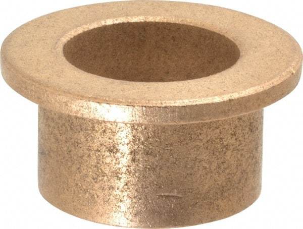 Boston Gear - 7/8" Inside x 1-1/8" Outside Diam, Oil Impregnated Bronze SAE-841 Flanged Sleeve Bearing - 1-1/2" Flange Outside Diam, 1/8" Flange Thickness, 3/4" OAL - Apex Tool & Supply