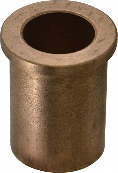 Boston Gear - 1" Inside x 1-3/8" Outside Diam, Oil Impregnated Bronze SAE-841 Flanged Sleeve Bearing - 1-5/8" Flange Outside Diam, 3/16" Flange Thickness, 2" OAL - Apex Tool & Supply