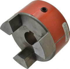Lovejoy - 24mm Max Bore, 8mm x 3.3mm Keyway Width x Depth, Flexible Coupling Hub - 3.31" OD, 4-1/4" OAL, Sintered Iron, Order 2 Hubs & 1 Spider for Complete Coupling - Apex Tool & Supply