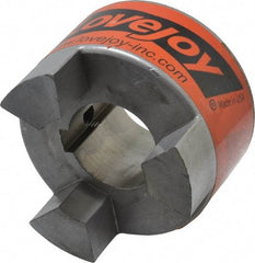 Lovejoy - 38mm Max Bore, 10mm x 3.3mm Keyway Width x Depth, Flexible Coupling Hub - 3.31" OD, 4-1/4" OAL, Sintered Iron, Order 2 Hubs & 1 Spider for Complete Coupling - Apex Tool & Supply