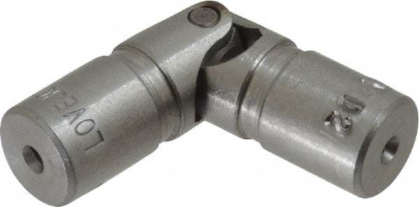 Lovejoy - 5/8" Bore Depth, 378 In/Lbs. Torque, D-Type Single Universal Joint - 1/4" Inside x 1/2" Outside Diam, 2" OAL - Apex Tool & Supply