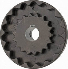 Lovejoy - 1/2" Max Bore Diam, 1/8" x 1/16" Keyway Width x Depth, Flexible Coupling Hub - 2.046" OD, 2.38" OAL, Cast Iron - Apex Tool & Supply