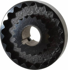 Lovejoy - 1-1/8" Max Bore Diam, 1/4" x 1/8" Keyway Width x Depth, Flexible Coupling Hub - 4" OD, 3-1/2" OAL, Cast Iron - Apex Tool & Supply