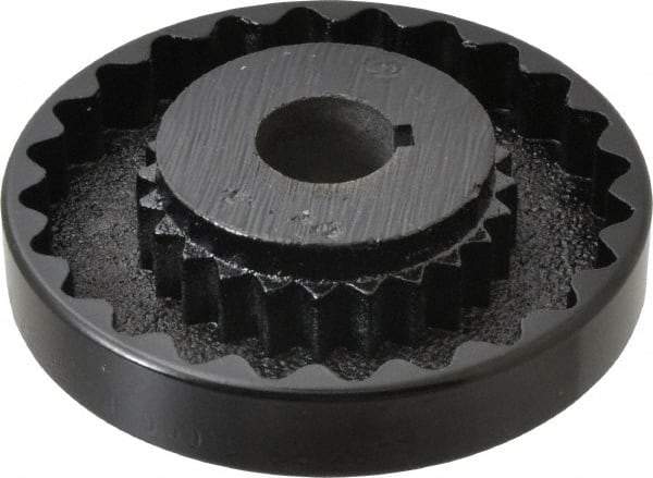 Lovejoy - 1" Max Bore Diam, 1/4" x 1/8" Keyway Width x Depth, Flexible Coupling Hub - 4-5/8" OD, 3.94" OAL, Cast Iron - Apex Tool & Supply