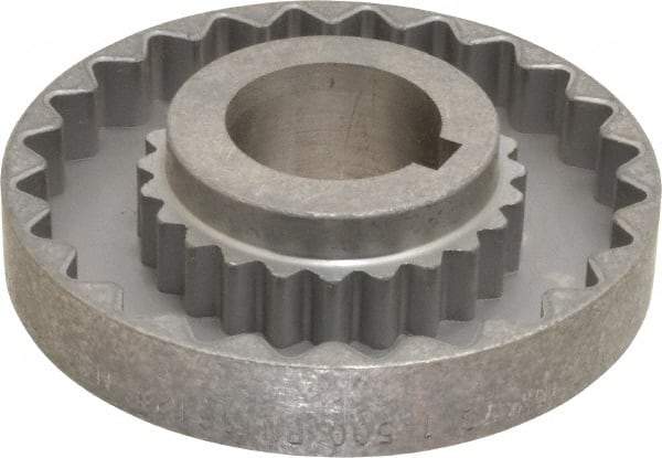 Lovejoy - 1-1/2" Max Bore Diam, 3/8" x 3/16" Keyway Width x Depth, Flexible Coupling Hub - 4-5/8" OD, 3.94" OAL, Cast Iron - Apex Tool & Supply