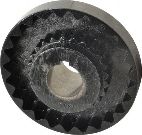 Lovejoy - 1-5/8" Max Bore Diam, 3/8" x 3/16" Keyway Width x Depth, Flexible Coupling Hub - 6.35" OD, 5.06" OAL, Cast Iron - Apex Tool & Supply