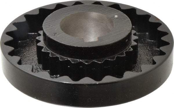 Lovejoy - 2" Max Bore Diam, 1/2" x 1/4" Keyway Width x Depth, Flexible Coupling Hub - 6.35" OD, 5.06" OAL, Cast Iron - Apex Tool & Supply