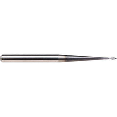 Emuge - 3mm Diam, 3.5mm LOC, 2 Flute Solid Carbide Ball End Mill - TiAlN Finish, Single End, 80mm OAL, 6mm Shank Diam, Ball Flute - Apex Tool & Supply