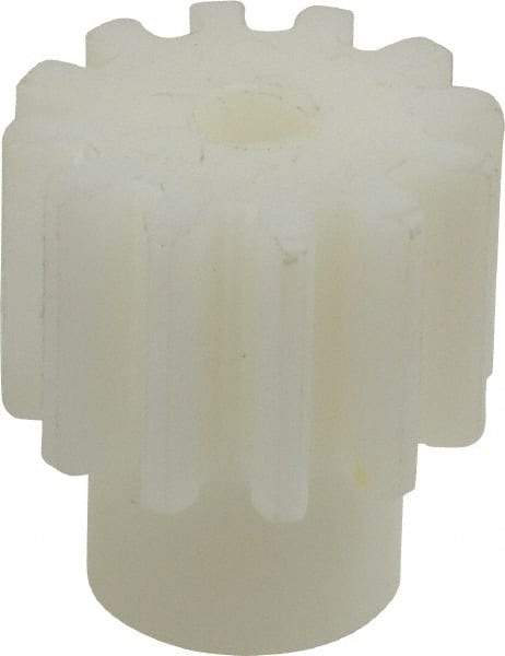 Poly Hi Solidur - 12 Pitch, 1" Pitch Diam, 12 Tooth Spur Gear - 3/4" Face Width, 1/4" Bore Diam, 3/4" Hub Diam, Nylon - Apex Tool & Supply